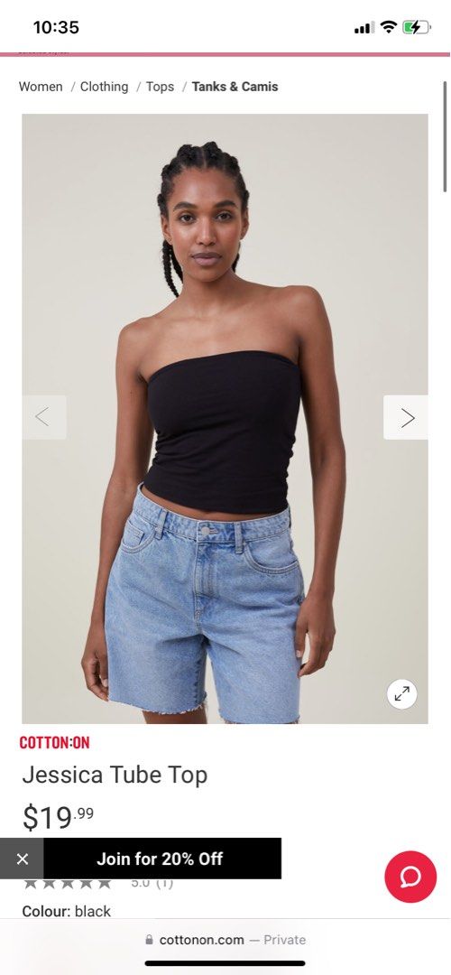 H&m black tube top online