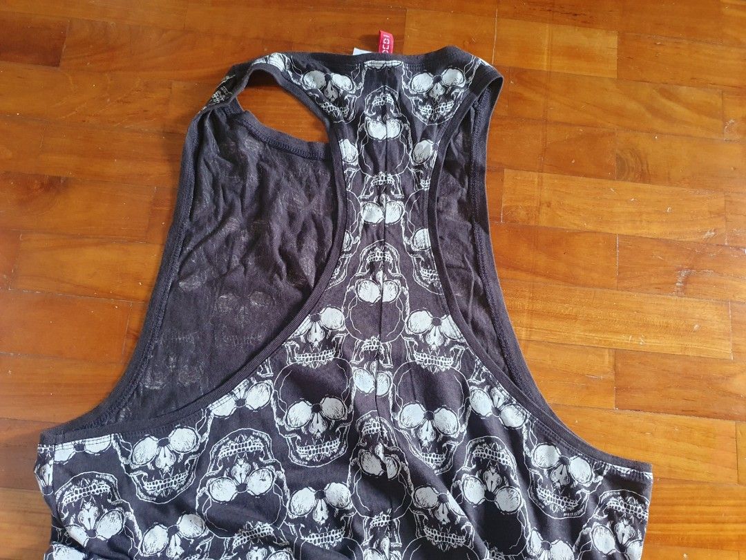 H M Skull Design Dark Grey Long Maxi Dress Size S Women s Fashion