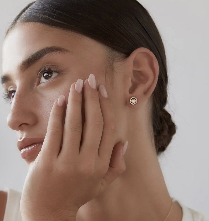 30 off Idyl inspired Natural diamond stud earrings with halo