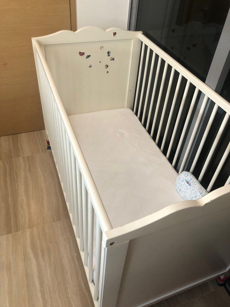 IKEA baby cot and mattress, Babies & Kids, Baby Nursery & Kids