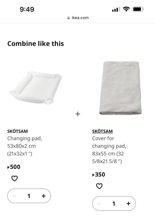 IKEA Changing pad with cover, Babies & Kids, Bathing & Changing