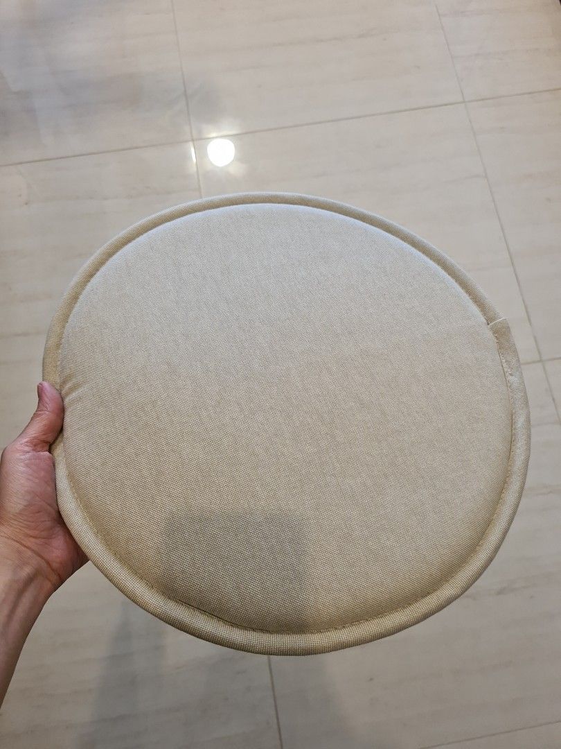 IKEA Sunnea round chair pad 36cm beige, Furniture & Home Living