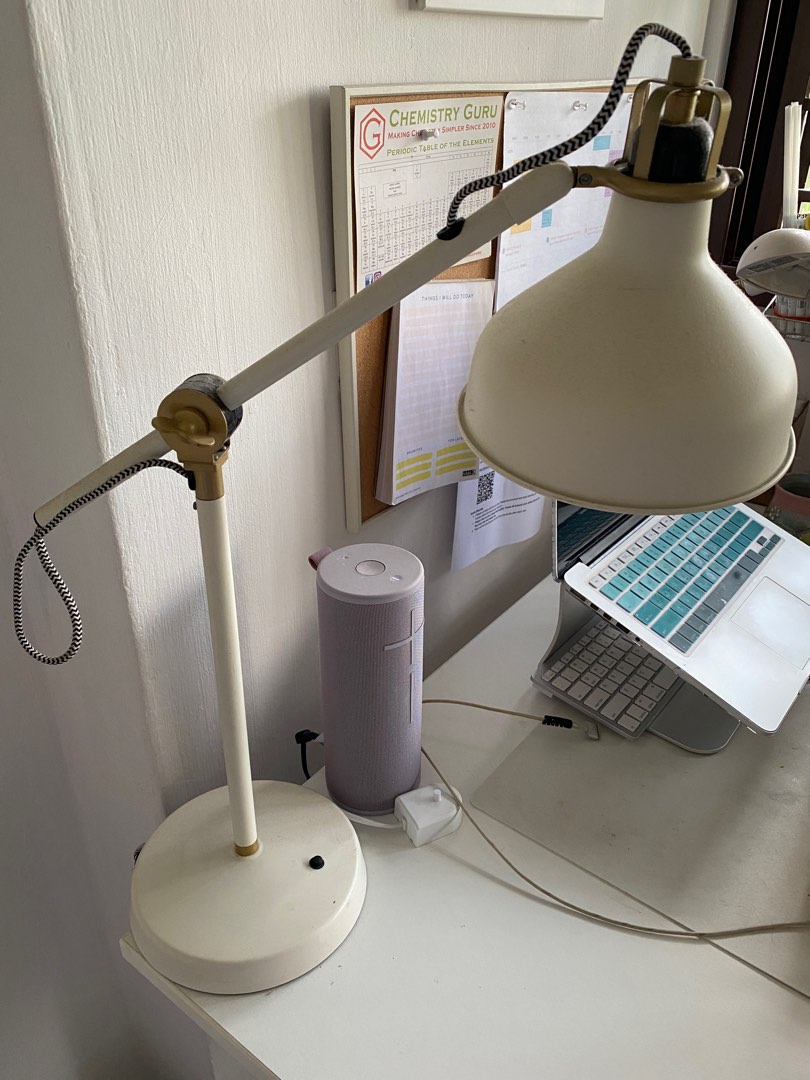 IKEA White Ranarp Desk Lamp, Furniture & Home Living, Lighting & Fans ...