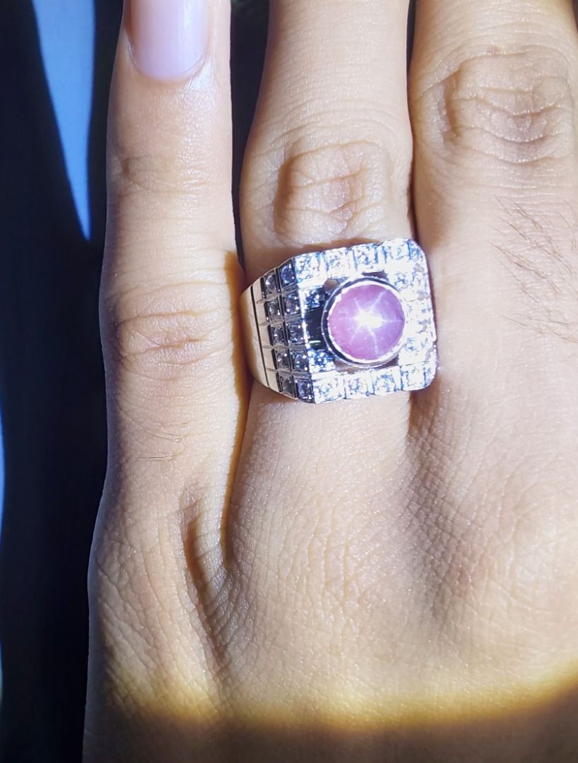 Mens star ruby ring sales