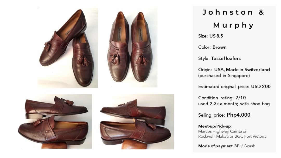 Johnston u0026 Murphy men's tassel loafers, Men's Fashion, Footwear, Dress  Shoes on Carousell