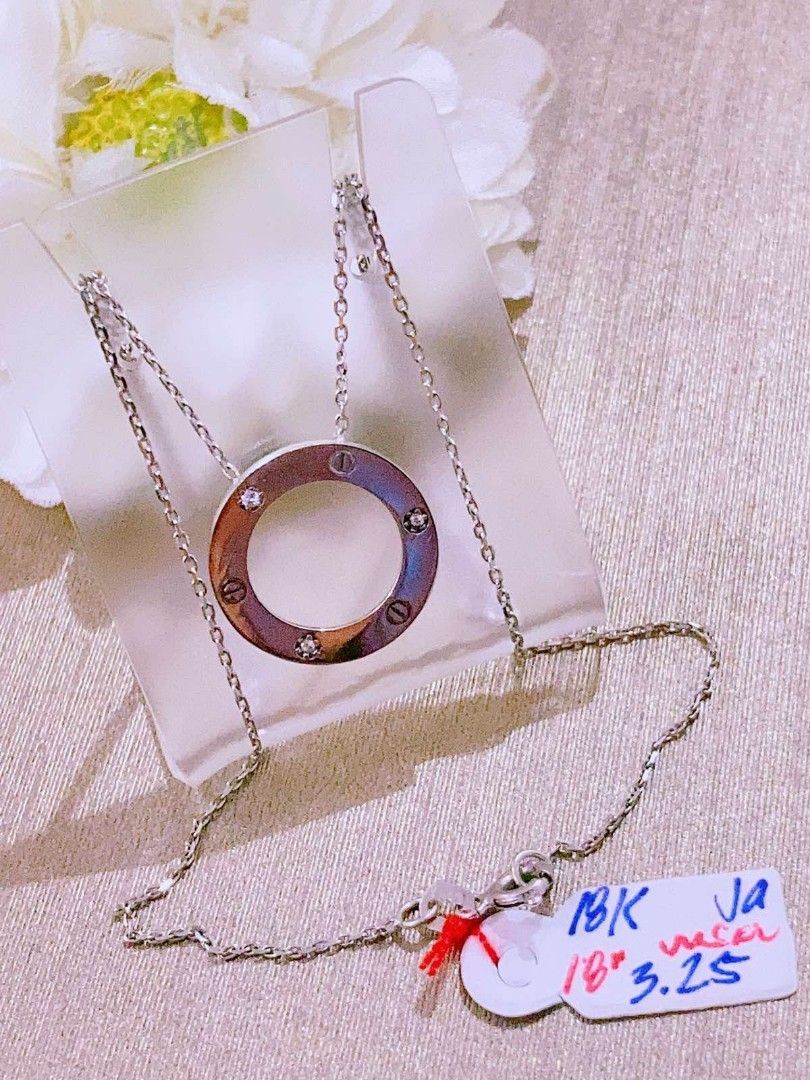 K18 Wg Round Necklace Jg
