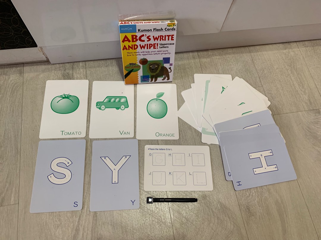 Kumon Flash Cards ABC Write And Wipe Full Set / For Kids 2 Years