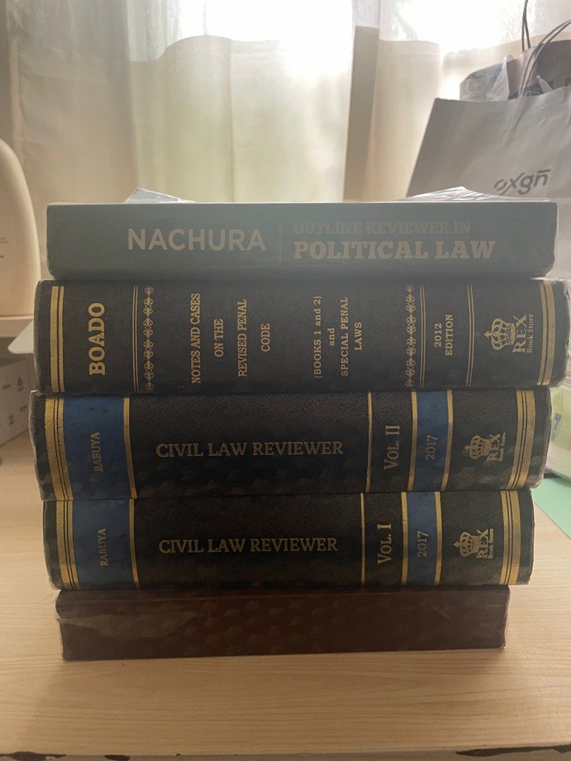 Law books (Category: Textbooks) located in Iligan City. Submitted by girlcatch24 (Listing ID 1228095756, Image 1). Description: Civil law 1 by Rabuya - 1,100 ❌️Lex Pareto - 900 (4 books) Codal (rem) - 400 Bedan red book - 400 (rem & civil) ❌️Nachura (Poli reviewer) - 500 Tax by Ingles - 200 Sf to be shoulder by the buyer..