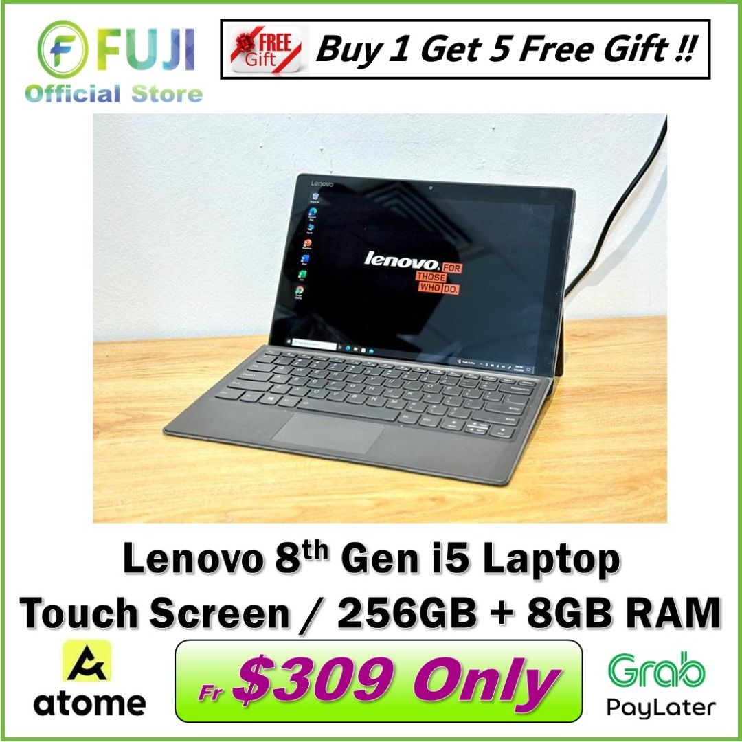Lenovo 8th Gen i5 SSD Laptop - 8GB RAM + 256GB - Free Win 11 +