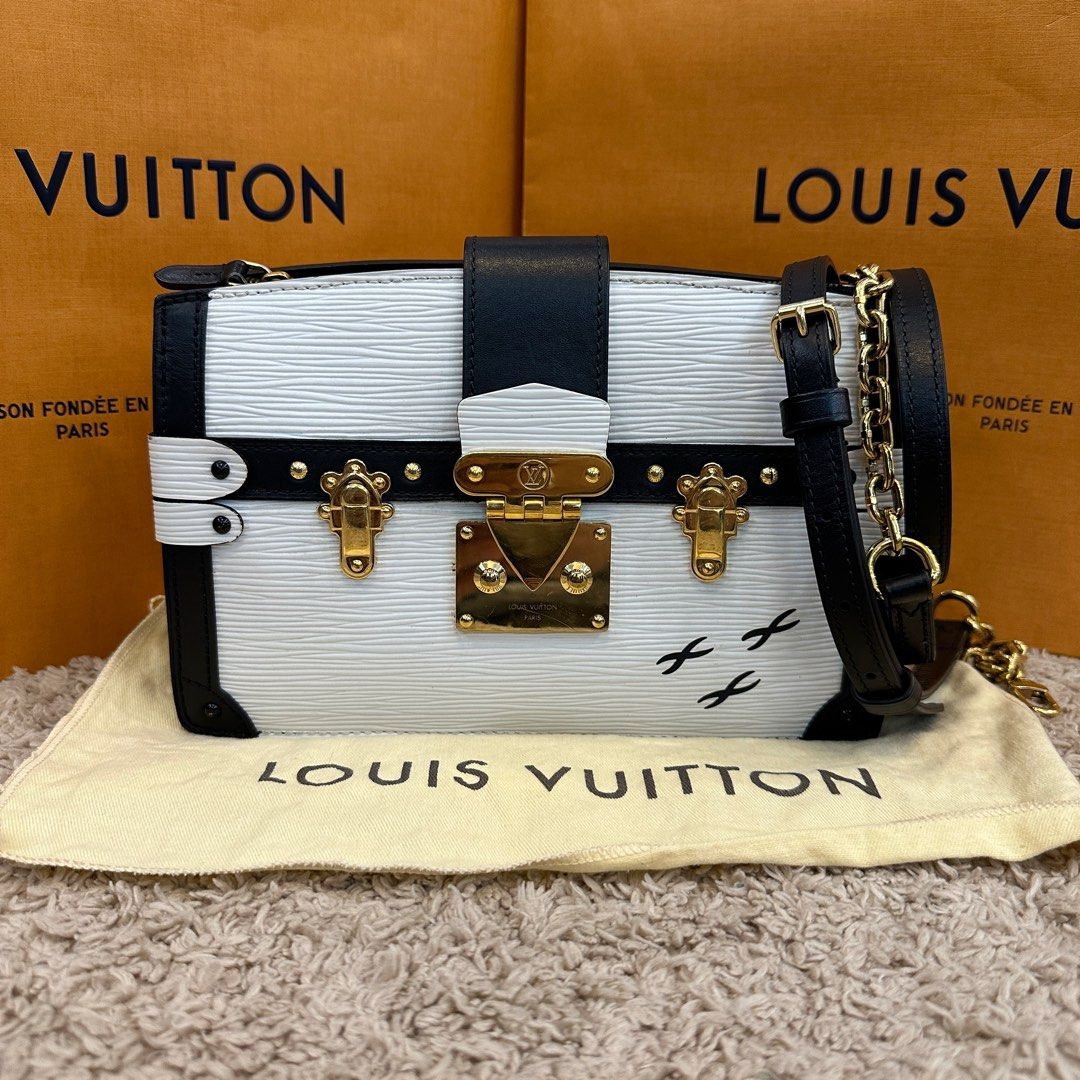 Louis Vuitton Trunk Clutch Epi Rose Ballerine Shoulder Bag Leather