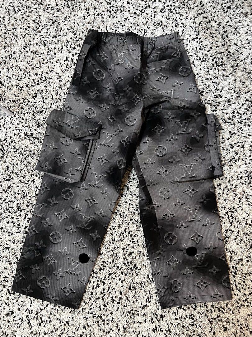 Louis Vuitton Grey '2054 Monogram' Cargo Pants