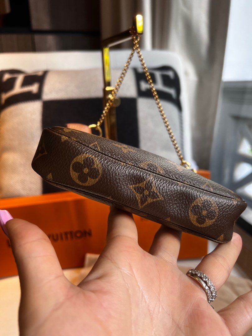 Louis Vuitton Monogram Canvas and Leather Limited Edition Eclipse Mini  Pochette Bag Louis Vuitton