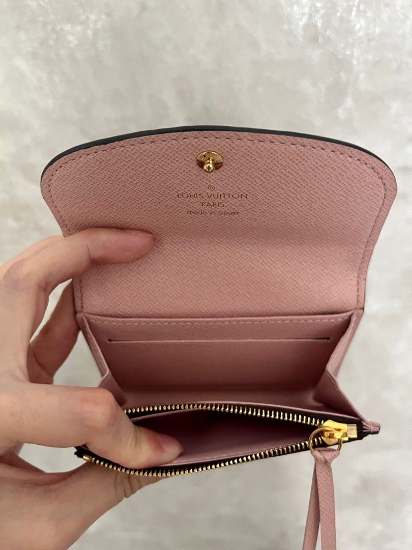 LV Rosalie Damier Azur Rose Ballerine Wallet, Luxury, Bags & Wallets on  Carousell