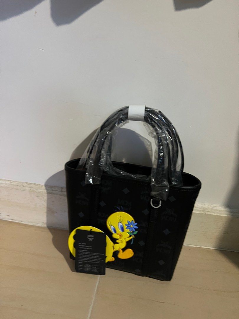 MCM X Looney Tunes Mini Aren Tote Bag in White