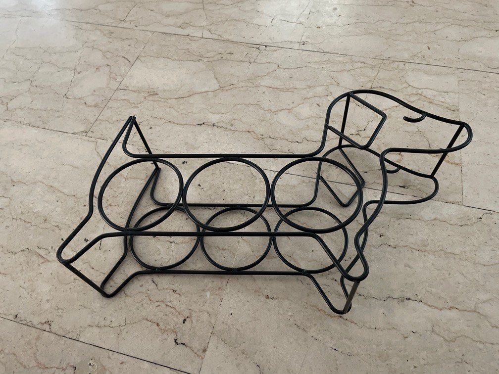 Dog Wine Rack Metal Dog Wine Rack 3 bottle, Furniture & Home Living, Home Decor ...
