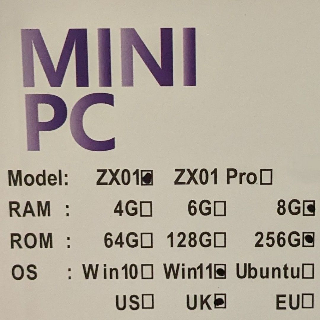 MINI PC ZX01 Intel N5105 WindowS 11 Linux 8GB+1TB 4K HDMI Mini