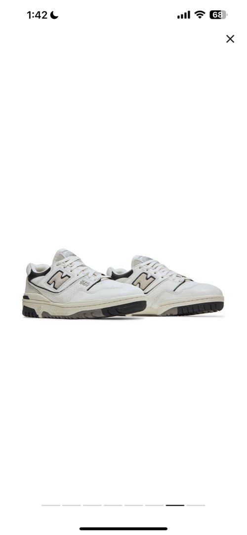 New Balance 550 in Sea Salt Cream Black US 5.5M, Women's Fashion