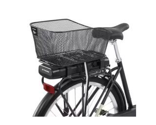 New Imported Japan RAYMACE Universal Coated Metal Mesh Rear Bike Basket Bicycle Cargo Rack Storage Basket 17.5x14x9 WIDE Mount for Back Under Seat Large Capacity approx 20L for Folding Bike Japanese Cruiser MtB Mountain Bicycles Mounting Bracket included