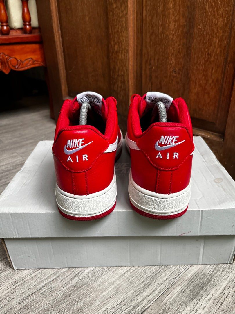 mens nike air force 1 red swoosh