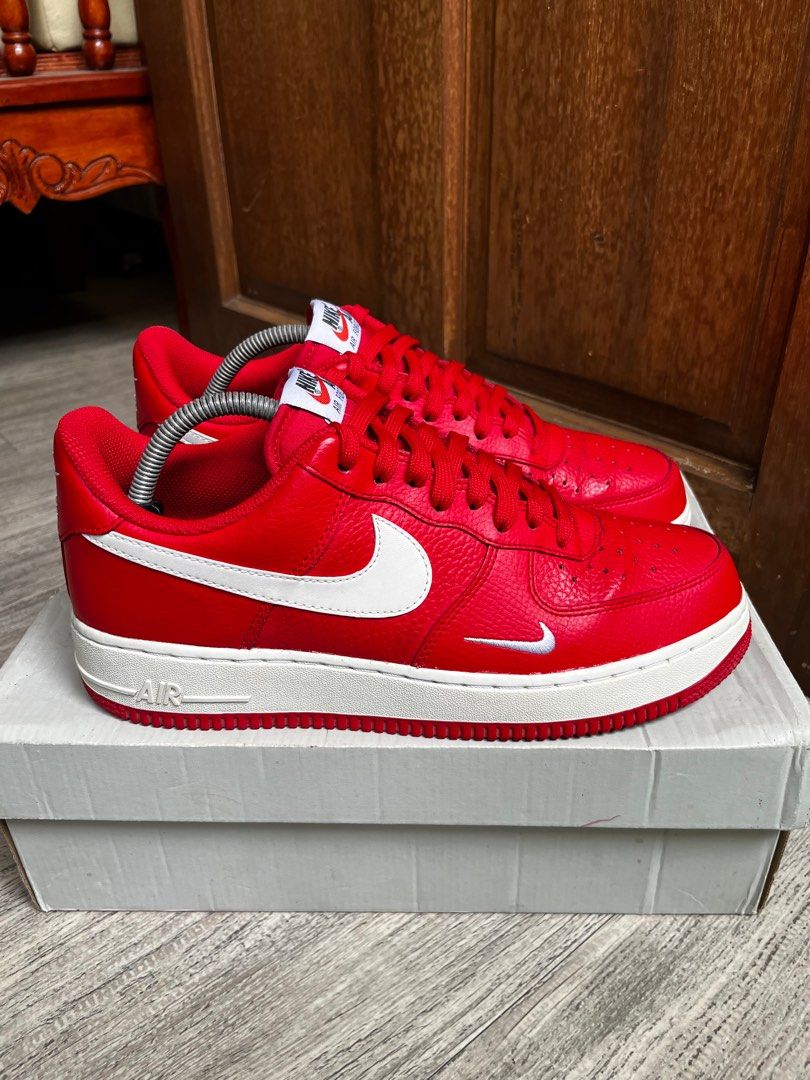 Nike Air Force 1 Mini Swoosh University Red Men s Fashion