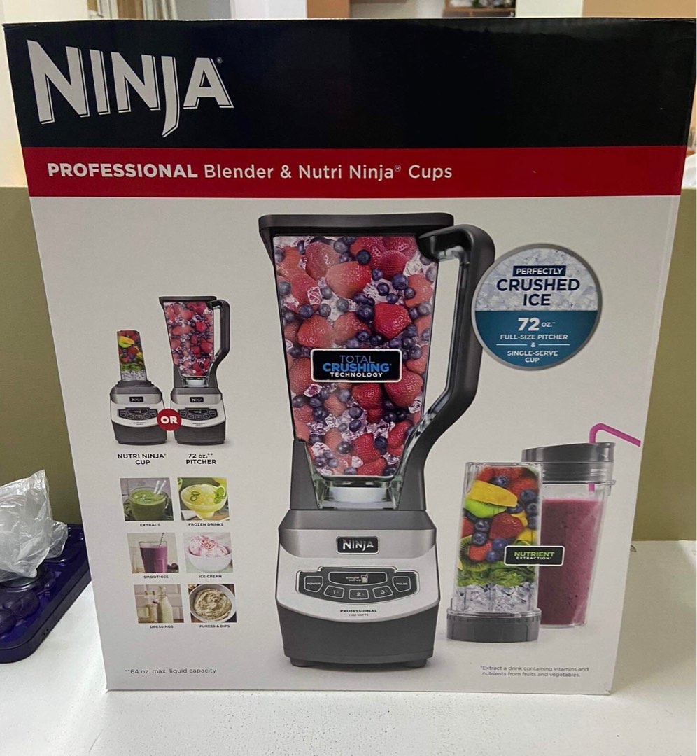 Ninja Professional Blender and Nutri Ninja Cups Brandnew Open Box 110v