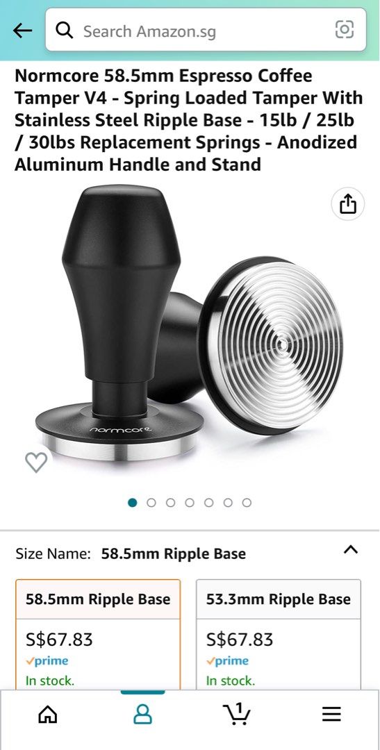 Normcore 58.5mm Tamper V4 Ripple Base, TV & Home Appliances, Kitchen