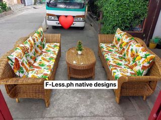ON HAND SALE!! EXPORT QUALITY FULL WEAVED WICKER SOFA SET