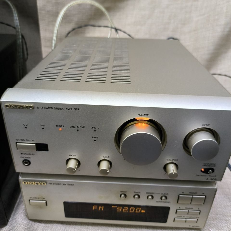 日本製造ONKYO A-909X 擴音機+ FM/AM TUNER T-405W, 音響器材, 其他