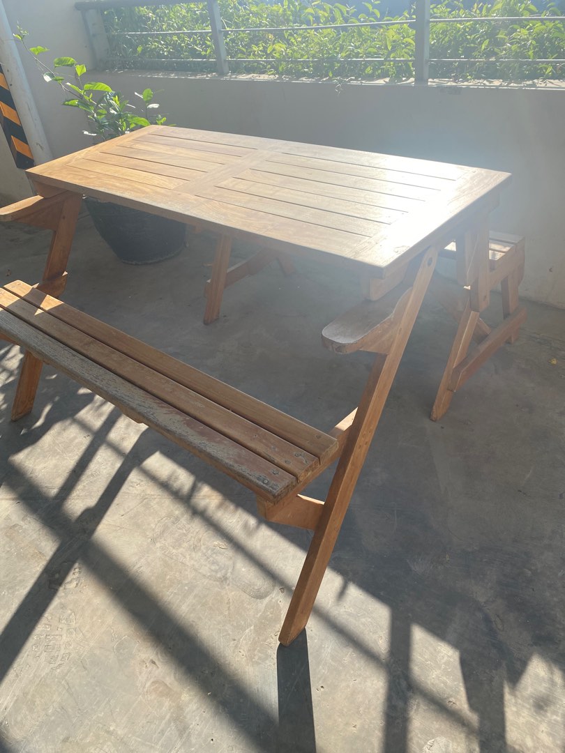 outdoor bench to table