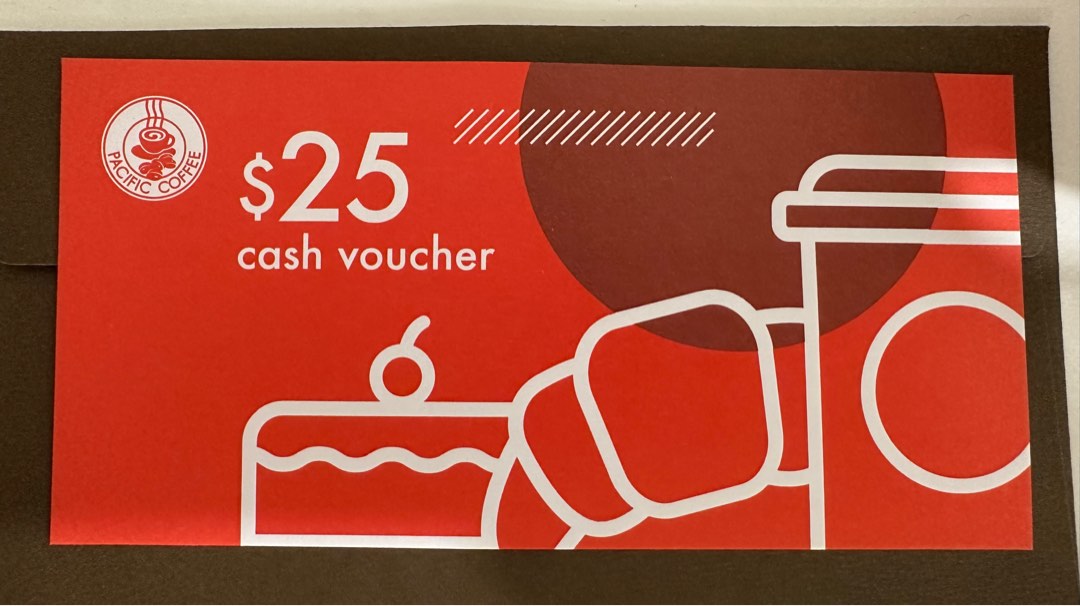 Pacific Coffee $25 cash voucher, 門票＆禮券, 兌換券 - Carousell