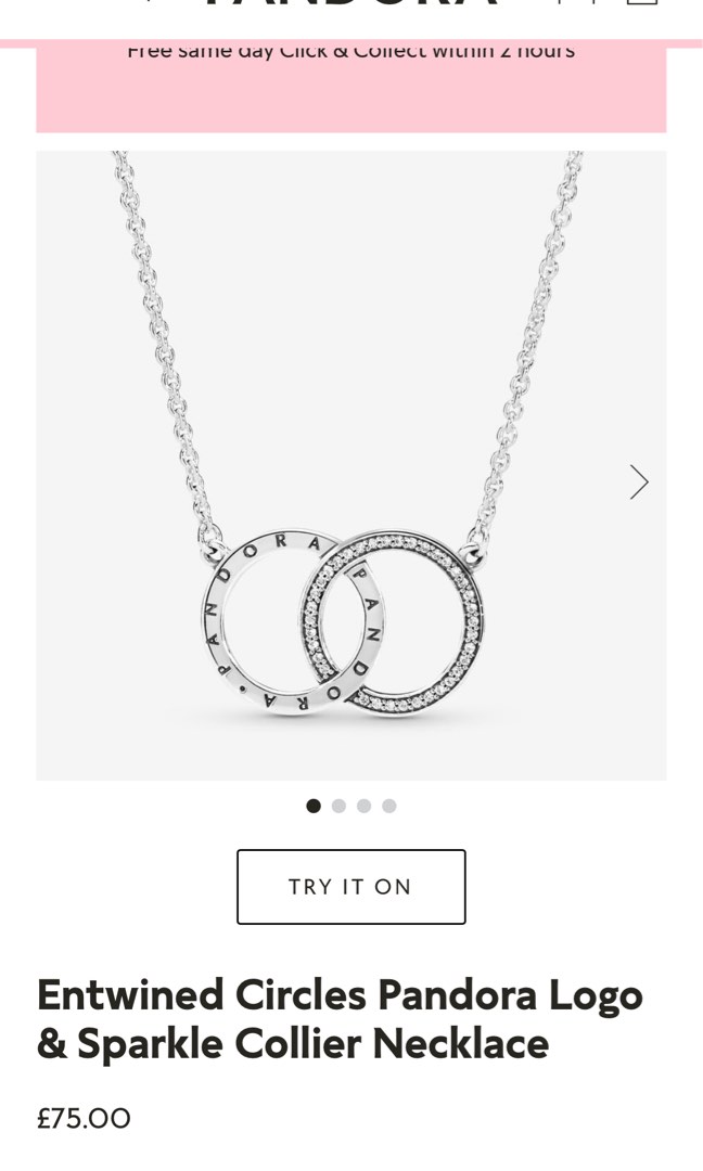 Pandora entwined store circles necklace