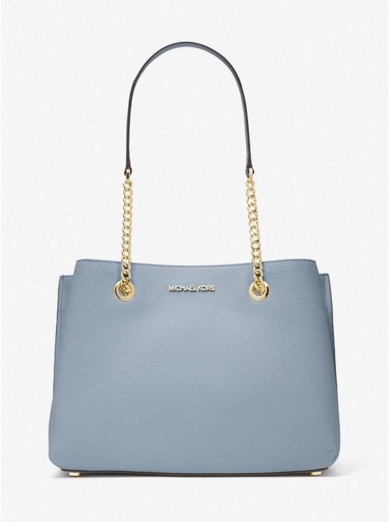 PO MICHAEL KORS Teagan Large Logo Signature Pebbled Leather Shoulder Bag Women s Fashion Bags Wallets Shoulder Bags on Carousell