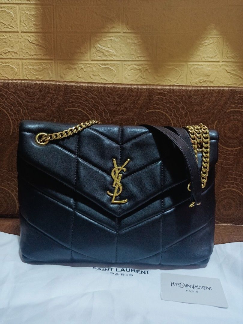 Preloved YSL pufferd leather (Category: Luxury Bags & Wallets) located in Cebu City. Submitted by day.98 (Listing ID 1228213313, Image 1). Description: selected from japan surplus genuine leather coded no flaws meduim size.