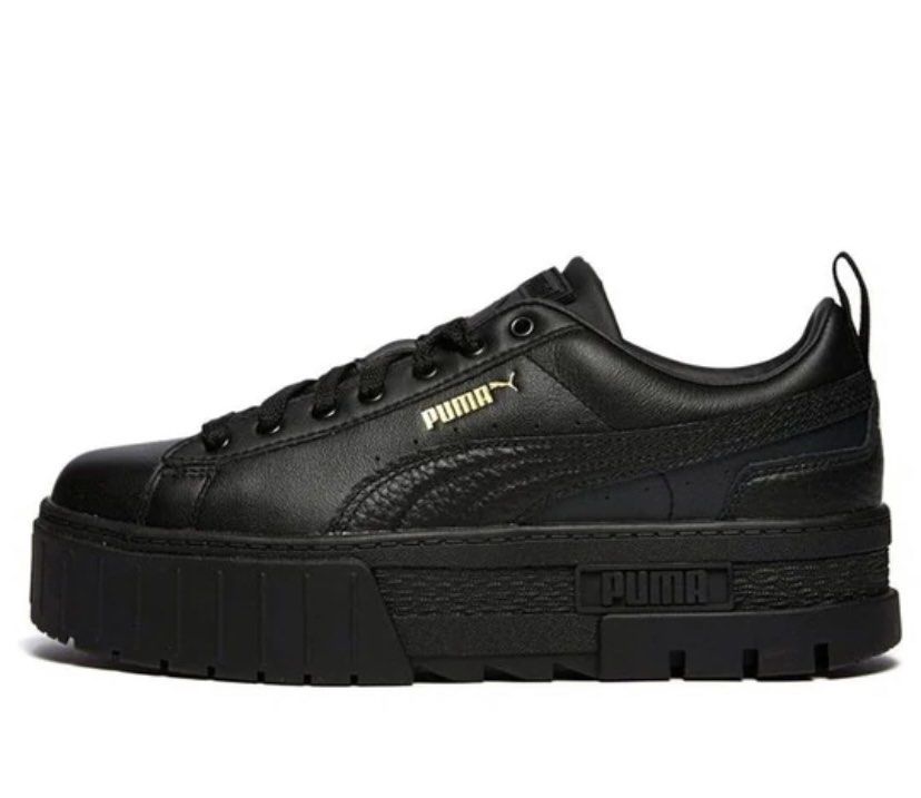 All black platform pumas discount