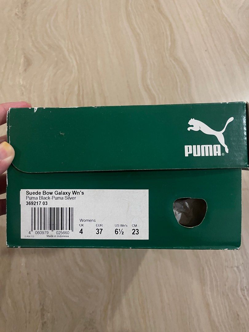Puma Suede Bow Galaxy in Black Silver Women s Fashion Footwear