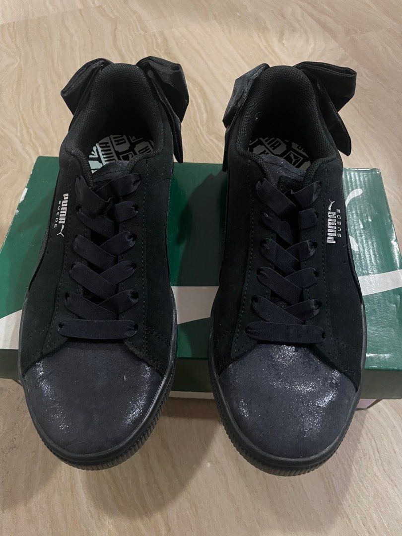 Puma Suede Bow Galaxy in Black Silver Women s Fashion Footwear