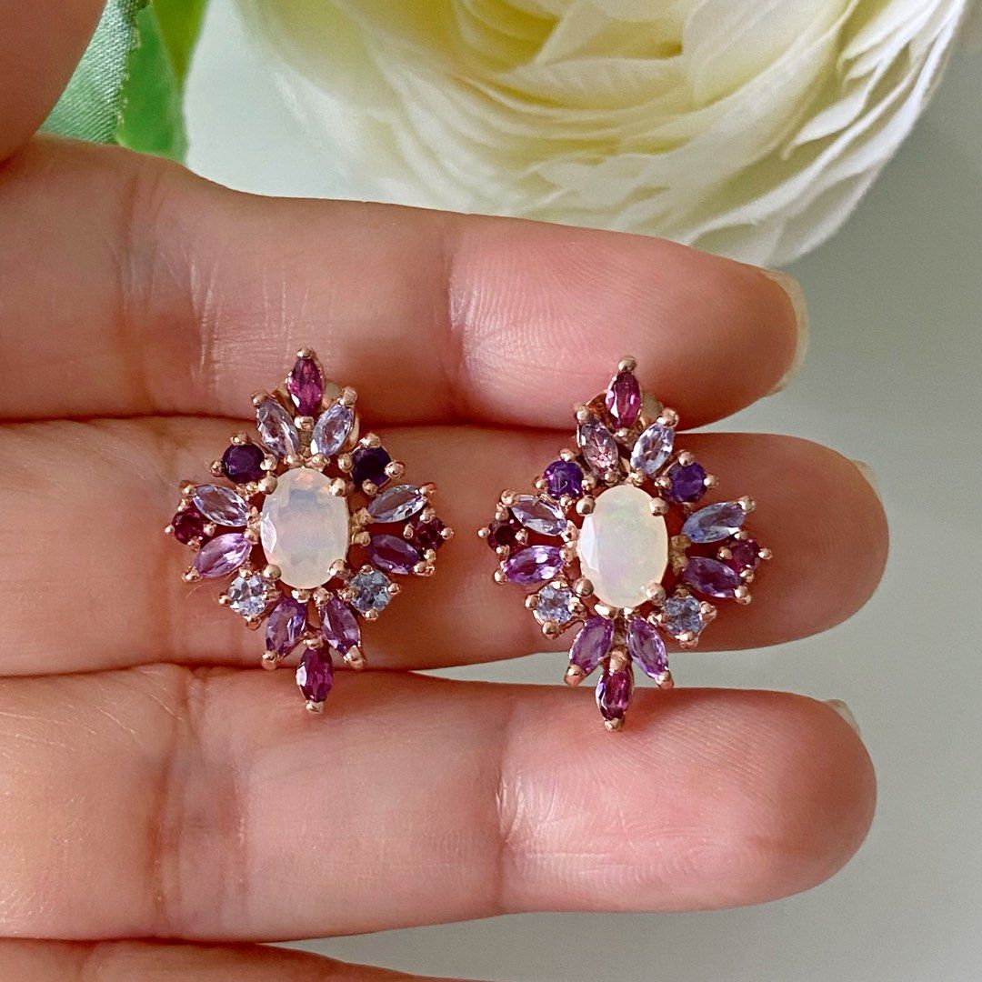 Rainbow hotsell opal earrings