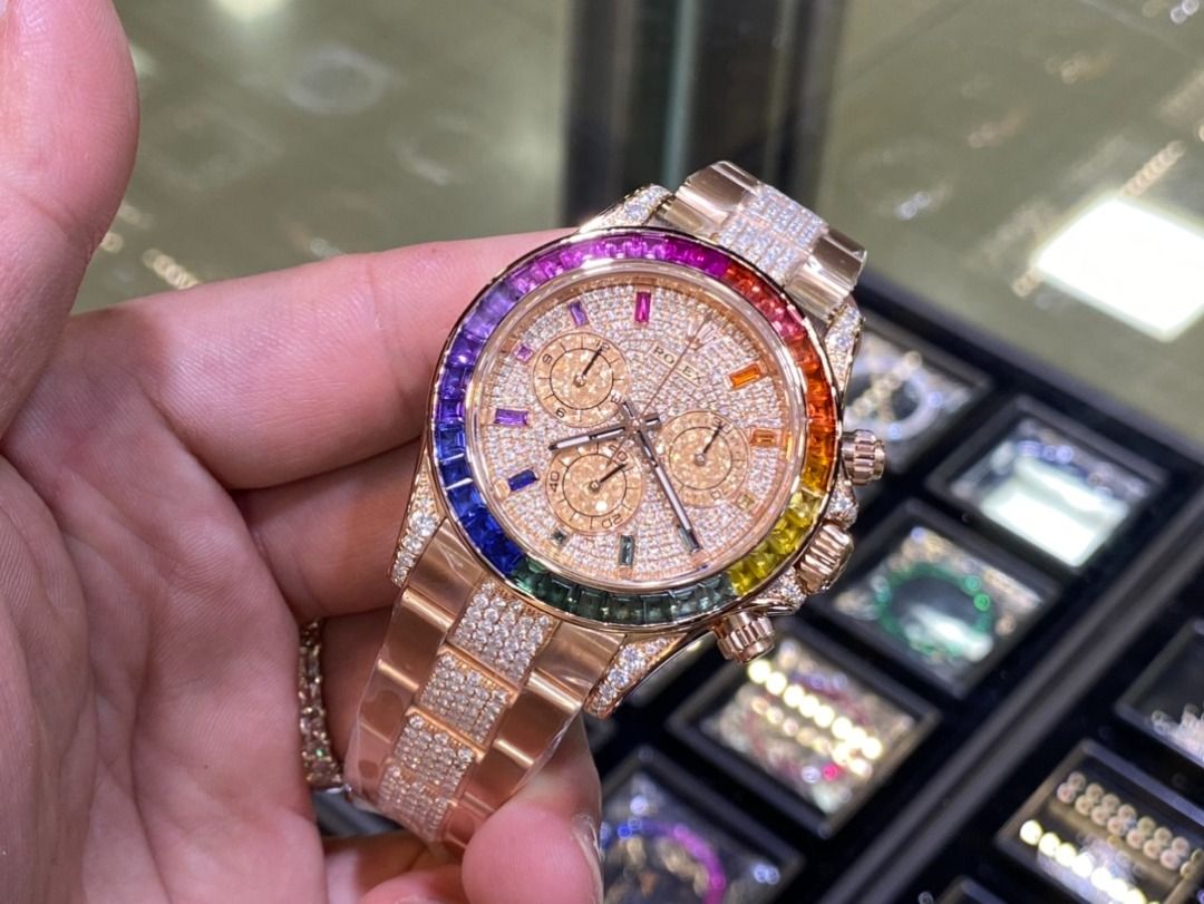Rolex Daytona full diamond Rainbow Di 40mm diameter