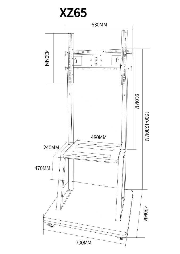 rotate 180 degree TV stand mobile cart up to 65 inch, TV & Home
