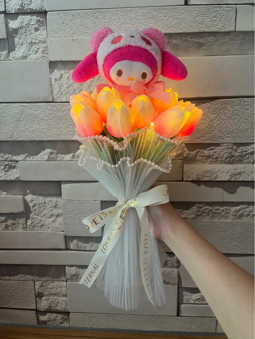 Sanrio My Melody Artificial Tulips Flower Bouquet Graduation Mothers