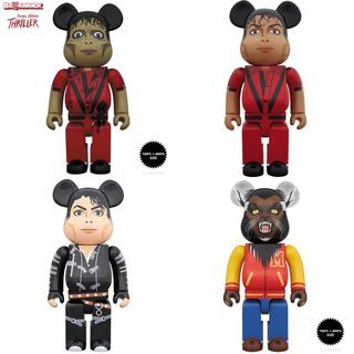 Set of 4 Bearbrick 400% 100% Michael Jackson Medicom Toy