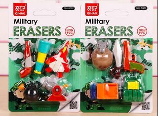 Set of 5 Military themed erasers