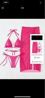 Shein Pink Swimsuit with mesh skirt