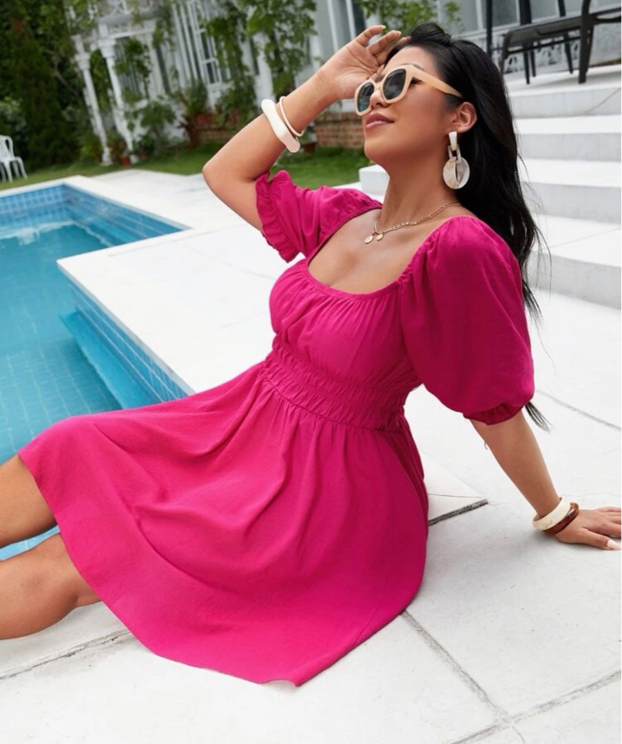 Shein hot pink best sale dress