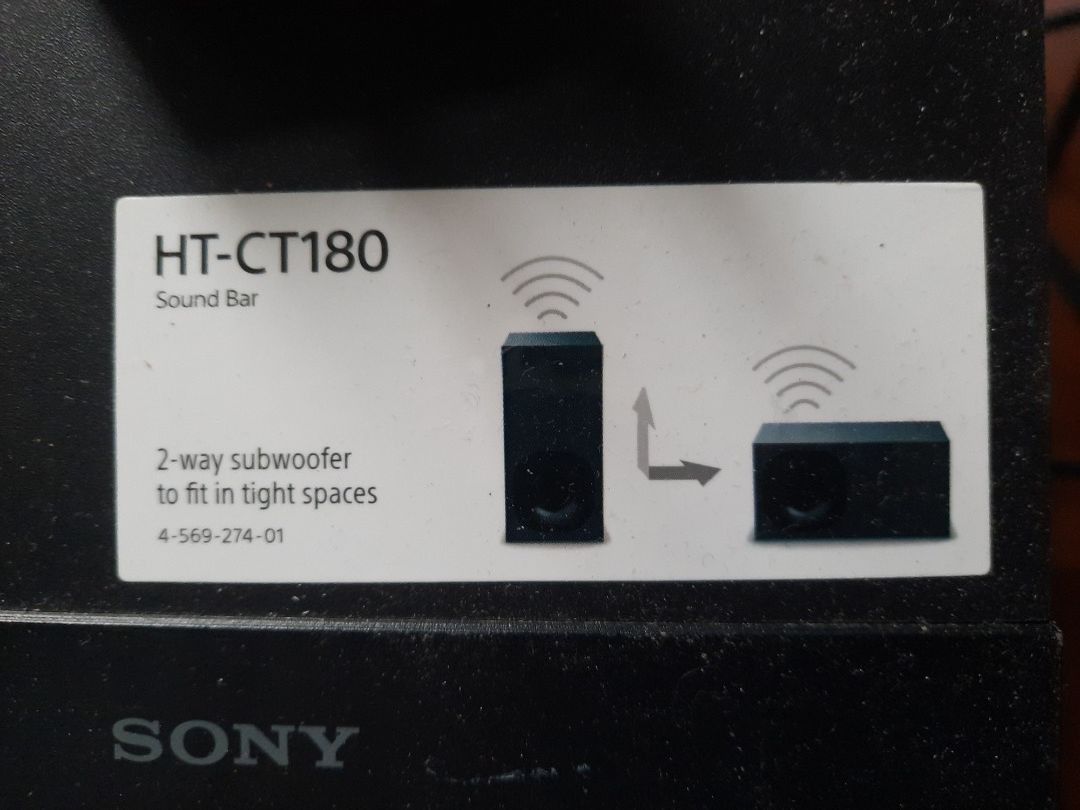 SONY HTCT180 WOOFER + SOUND BAR + REMOTE, 音響器材, Soundbar、揚聲器、藍牙喇叭、耳擴