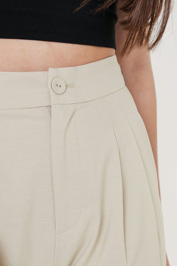 BILLY BUTTON PLEATED PANTS (WHITE)