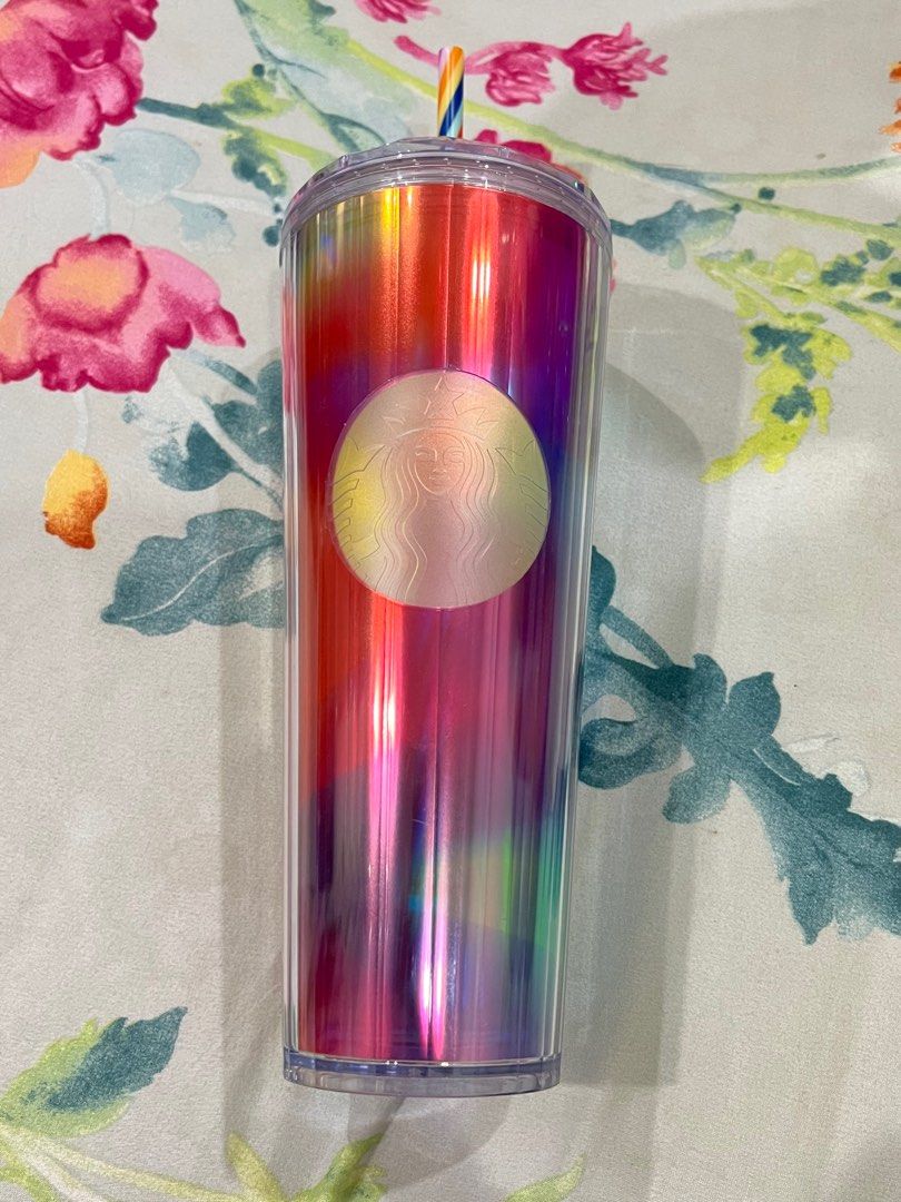 Starbucks rainbow dome tumbler, Furniture & Home Living, Kitchenware