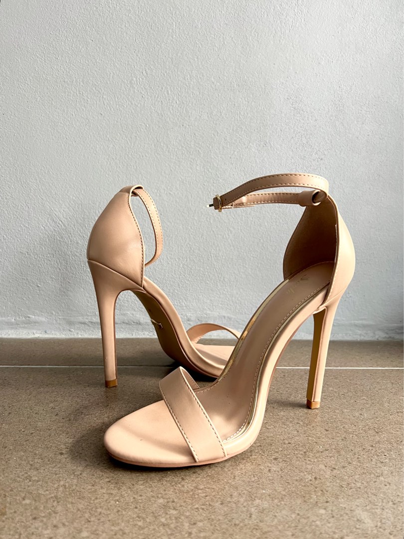 Nude ankle store tie heels