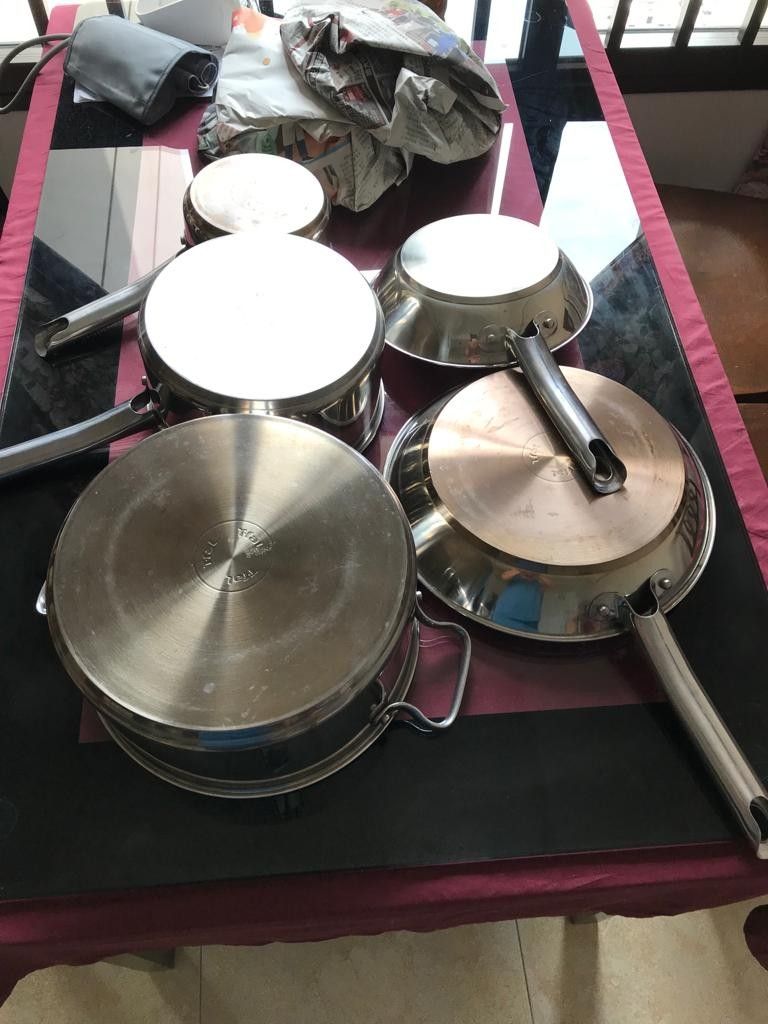 Tefal stainless steel cookware set, Furniture & Home Living