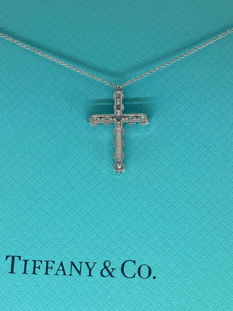 Tiffany and co Diamond Cross platinum pendant, Women's Fashion, Jewelry ...